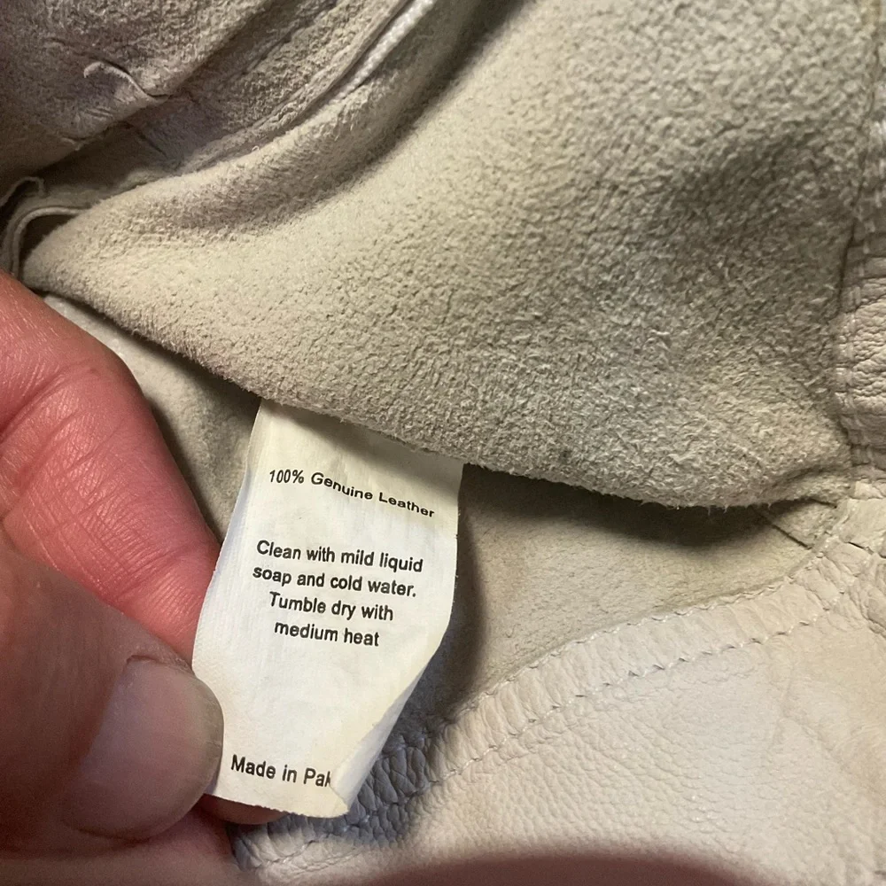 Jakett NYC Josey leather moto jacket in ecru - Picture 4 of 10